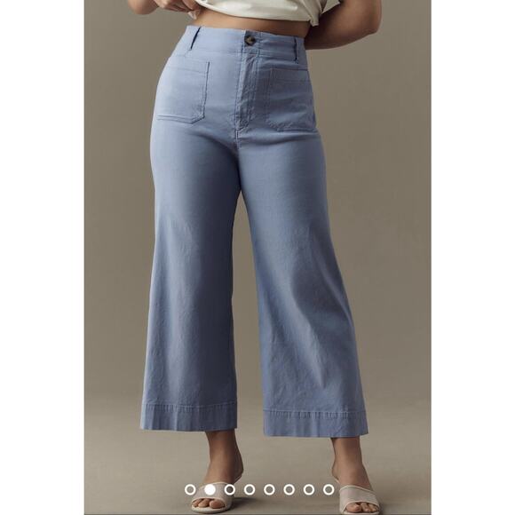 MWT Anthropologie Maeve The Colette Crop Wide Leg Pants Size 20W Lilac Purple - Picture 3 of 11